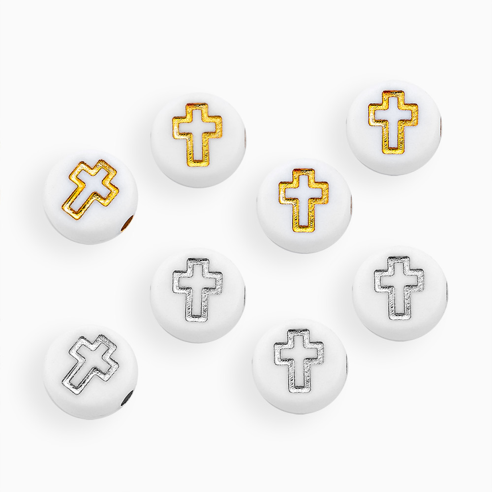 0326.26981 ΧΑΝΤΡΑ ΠΛΑΚΕ ΛΕΥΚΗ 7mm ΜΕ ΕΓΧΑΡΑΚΤΟ ΣΤΑΥΡΟ 